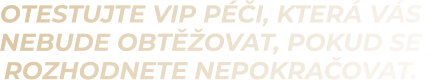 OTESTUJTE VIP péčI, která Vás  nebude obtěžovat, pokud se  rozhodnete nepokračovat.