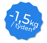 / týden*   -1,5kg
