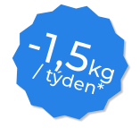 / týden*   -1,5kg