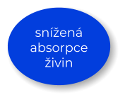 snížená absorpce živin