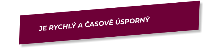 JE RYCHLÝ A ČASOVĚ ÚSPORNÝ
