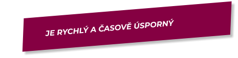 JE RYCHLÝ A ČASOVĚ ÚSPORNÝ